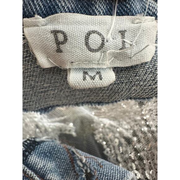POL - Blue Embellished Denim Vest - Picture 2 of 4